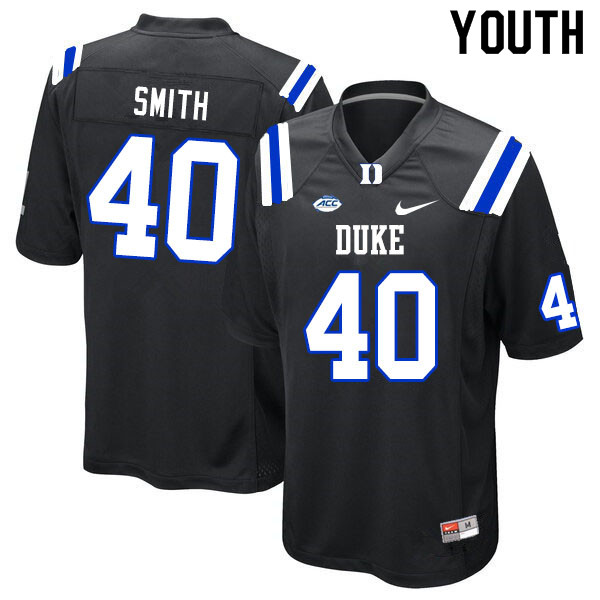 Youth #40 Ryan Smith Duke Blue Devils College Football Jerseys Sale-Black